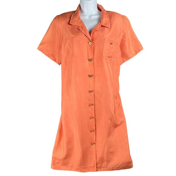 Talbots Pure Silk Womens Shirt Dress 14W Work Office Capsule Easter Minimal - Picture 1 of 16